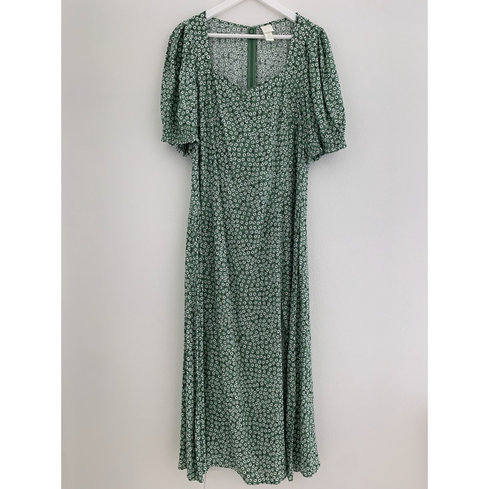 H&M Green Floral Midi Dress